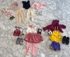 Our Generation Doll Clothes Lot Of 27 Ballerina, Soccer, School, 4 Sets Shoes 