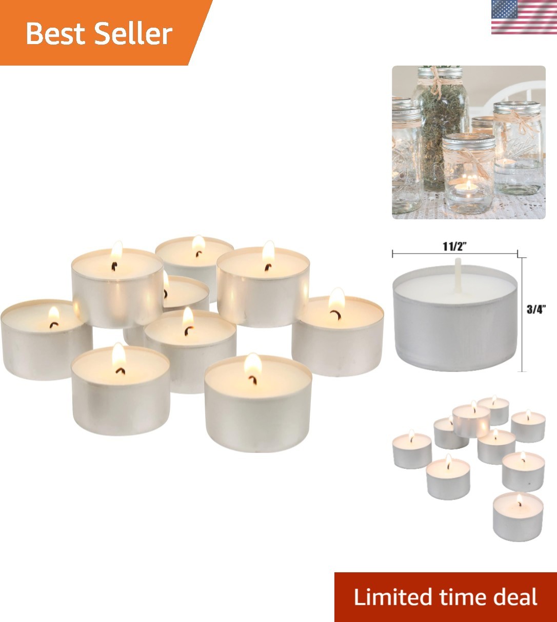 Light Candles, Bulk Pack, 6-7 Hour Burn Time,...