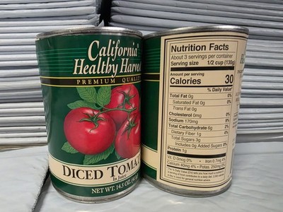 Lot Of California HEALTHY Harvest DICED TOMATOES in Juice 14.5oz Cans ~USA Grown