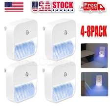 Night Light Plug-In 6 LED Wall Lamp Dusk to Dawn Sensor Kid Bedroom Hallway 4-8X