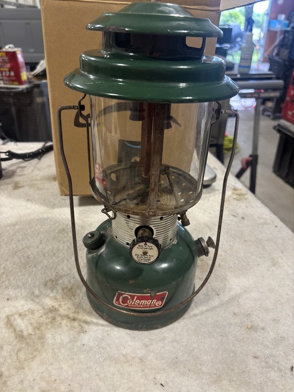 Coleman 220F Double Mantle Camping Lantern  Green date 3/70    #3