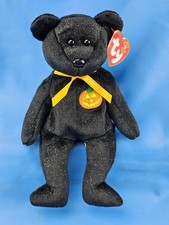 Haunt TY Beanie Baby Black Halloween Teddy Bear MWMT Birthday October 27 2000
