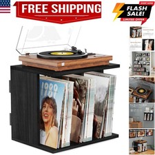 Vinyl Record Storage, Record Player Stand Wall Mount Up to 80-100 Albums, 3-C...