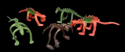 Kellogg s Cereal Ricicles 1970's Mail Away Toy Figures! Posable Bendy Dinosaurs