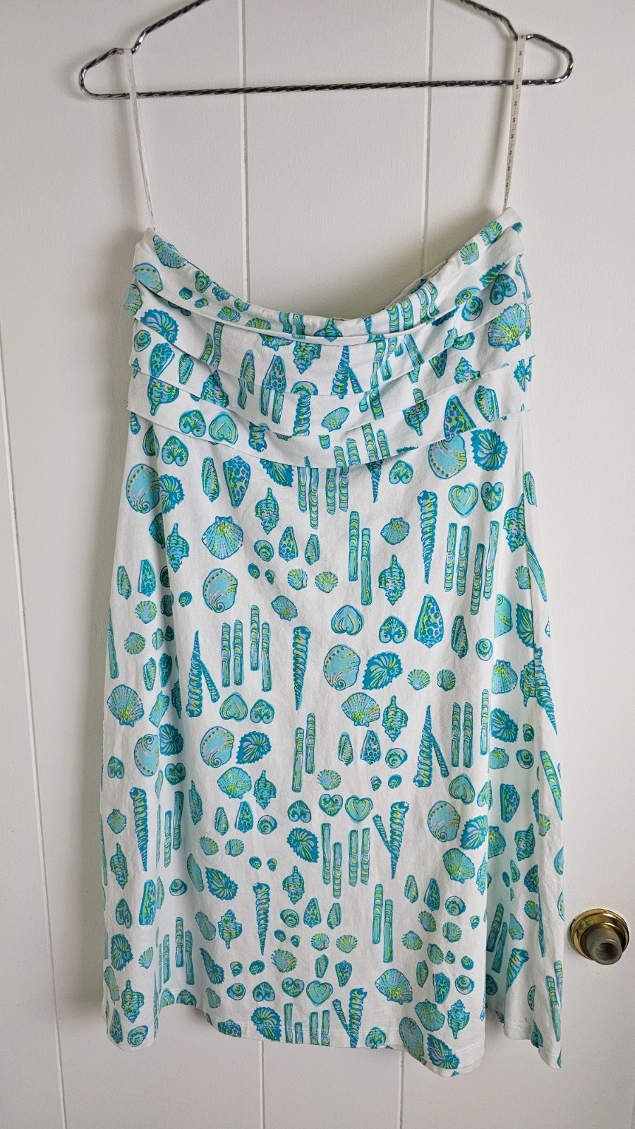 Lilly Pulitzer Strapless sea shell pattern knee l… - image 1