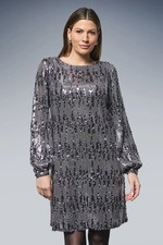 Wallis Pewter Shift Dress Womens Party Dresses