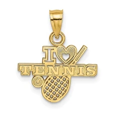 10K Yellow Gold I HEART TENNIS Charm 10K3570