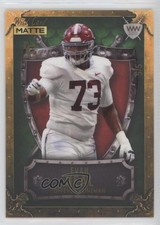 2022 Wild Card MATTE Chase Green - Gold Frame / Red 5/5 Evan Neal Shield 2b2