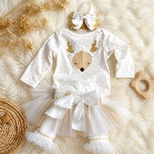 Baby Girl Holiday Outfit With Tutu 3 Months