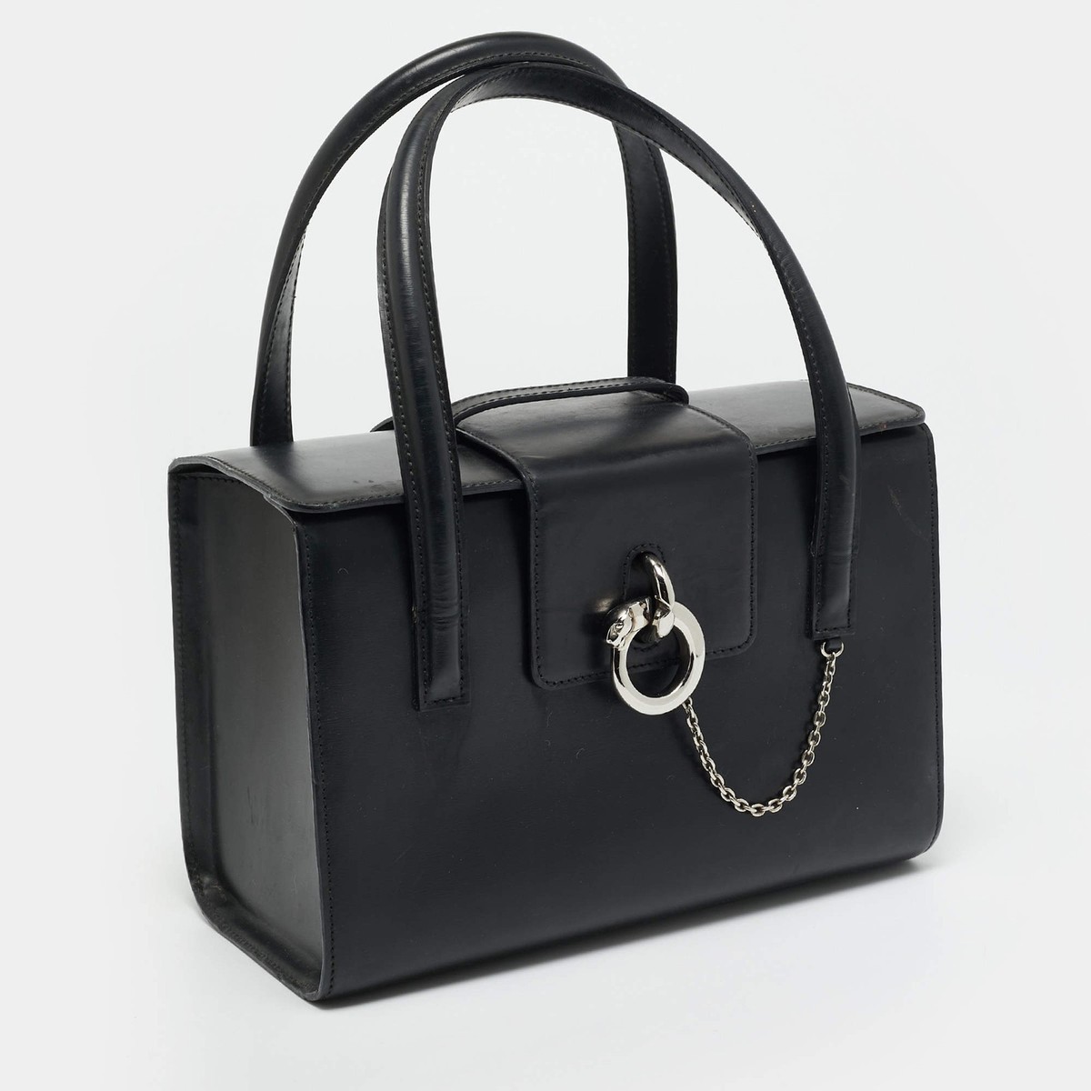 Cartier Panthere Black Leather Box Bag | eBay