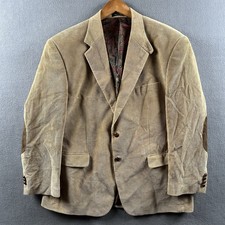 Lauren Ralph Lauren Corduroy Blazer Mens 46 R Tan Suede Elbow Patches Classic