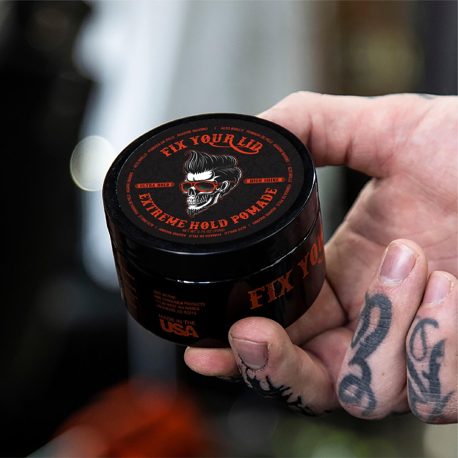 Fix Your Lid Extreme Hold Hair Pomade for Men - High Shine Water Based Hair Gel
