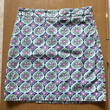 Talbots Womens Floral Straight Pencil Knee Length Skirt Size 4 Side Zip