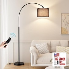  Dimmable Arc Floor Lamp with Remote, Color Temperatures and Black and Black
