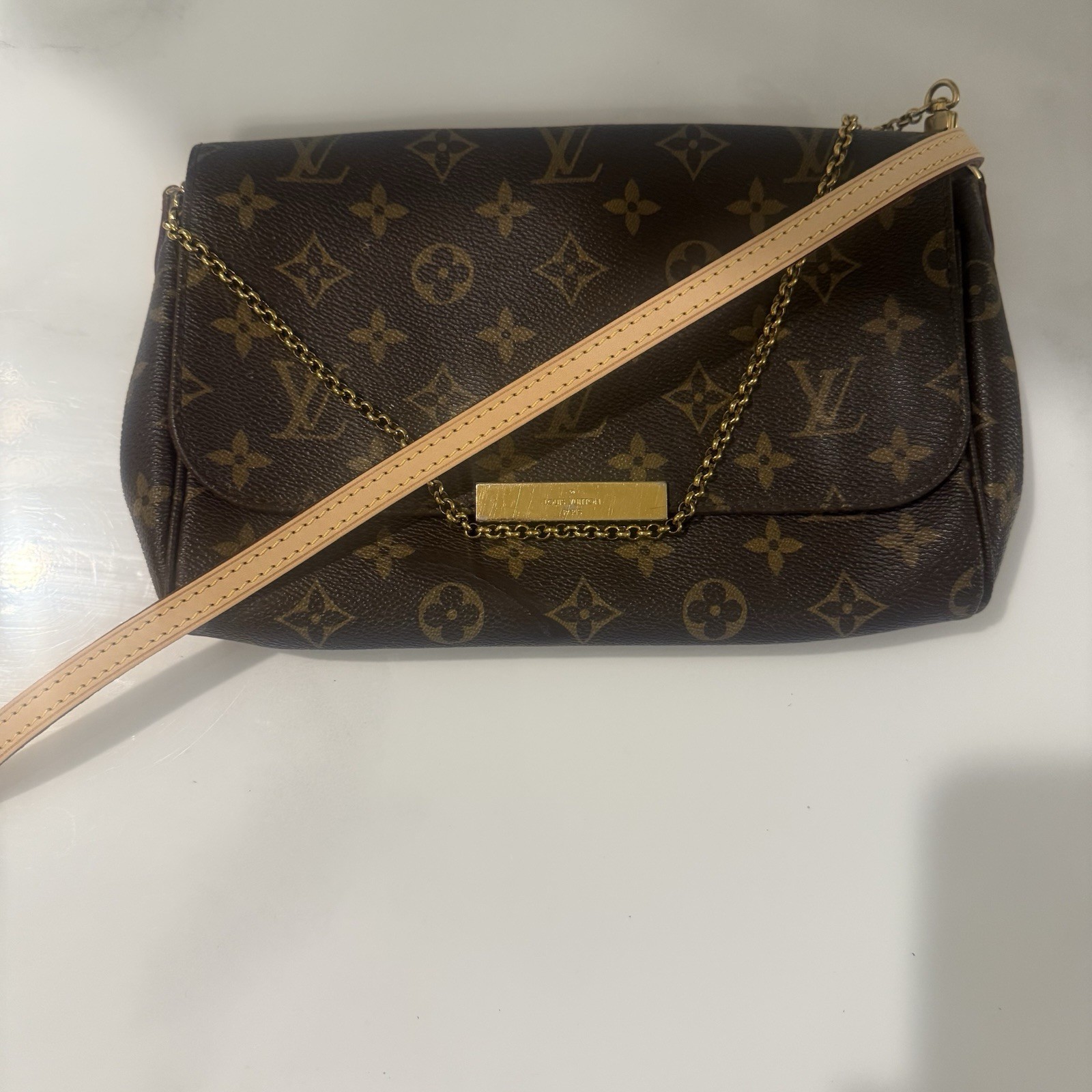 Louis Vuitton Favorite Shoulder Bag PM Brown Canvas Coated Monogram