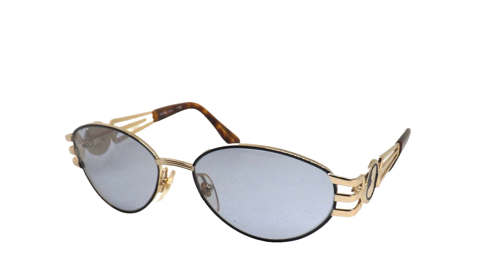 Vintage SUNGLASSES man woman 90s Made in Italy Oasis oval metal