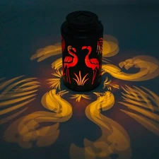 Afirst Solar Lanterns Outdoor, Flamingo Hanging Solar Lights Hollow Out Water...