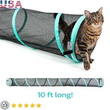 Outdoor Cat Play Tunnel 10ft Modular Pet Activity Zippered Ends Ground Stakes US