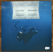 BILLIE EILISH HIT ME HARD SOFT BLUE VINYL LP & SIGNED CARD BECKETT BAS COA AUTO