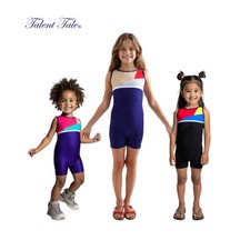 TALENT TALE  GIRLS DANCE/ GYMNASTIC Geometrical Color Block Tank Biketard