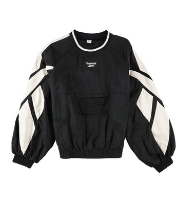 Reebok Womens Classic Twin Vector Track Jacket Sweatshirt, Black, Small