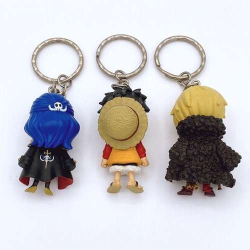 One Piece Deformed Keychain Set Luffy Sanji Ain Collectible Used - Picture 2 of 2