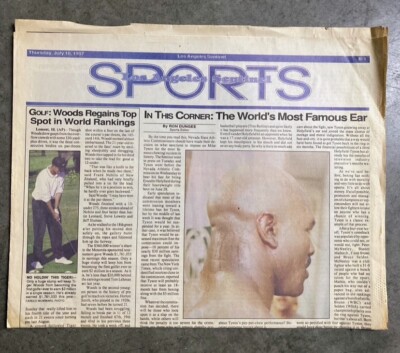 Evander Holyfield v Mike Tyson Ear Biting Incident July 10, 1997 LA ...