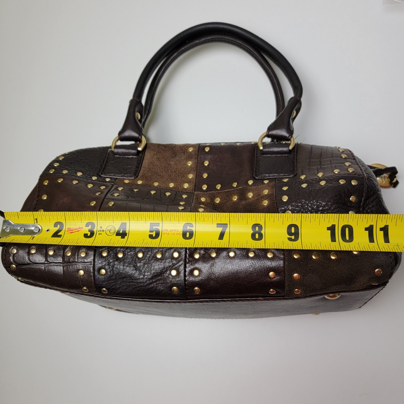 Michael Kors Astor Brown Leather Patchwork Croc E… - image 12
