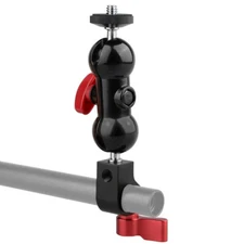 CAMVATE Double Ball Head Mount w/15mm Single Rod Clamp Adapter fr Camera Light