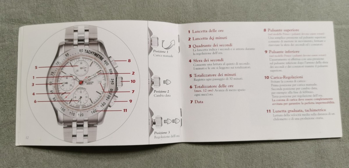 Tudor I Vintage Booklet for Chronautic, Prince Daydate, Hydronaut  2002