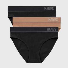 Comfortable and Classic: Hanes Originals Women's Underwear Ribbed Bikini 3 Pack