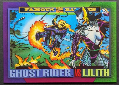 Ghost Rider vs Lilith 1993 Skybox Famous Battles Marvel Universe Card #147 (NM)