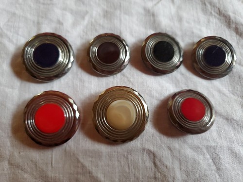 Lot De 10 Boutons Anciens En Pâte De Verre Rouge – Diamètre 1,7 Cm – Style 4 Trous, Vintage Français