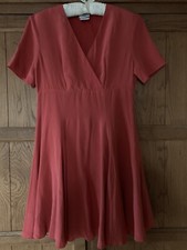 Laura Ashley Vintage 100 Stonewashed Silk Dress Persimmon UK12 EU38 US8 EUC