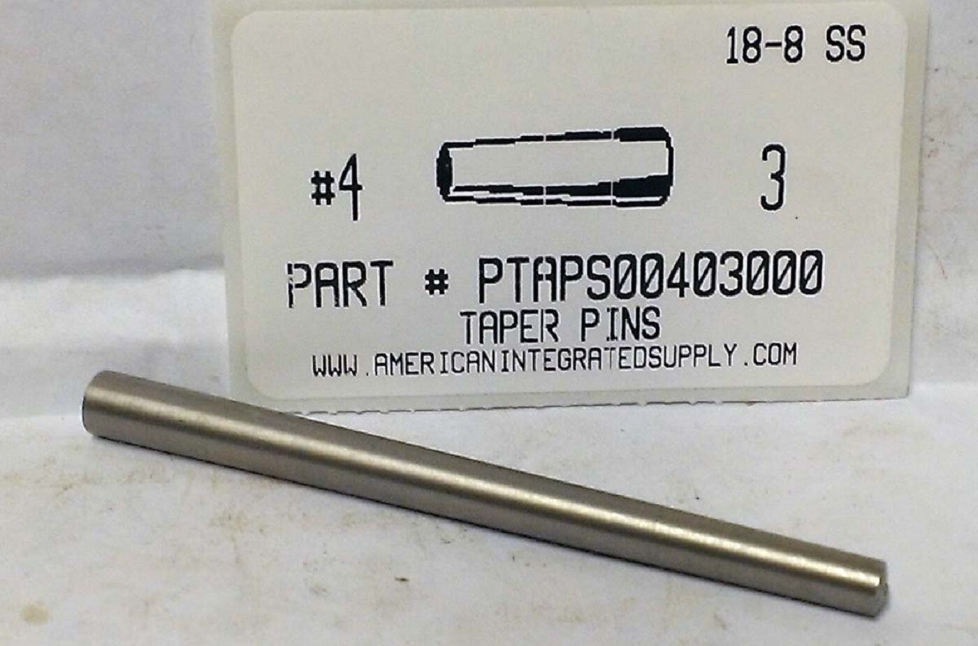 #4X3" TAPER PINS STAINLESS STEEL .250" LARGE END DIAMETER (2)