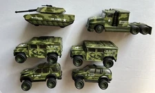 Lot of Soma Mighty Wheels US Army Camouflage Humvee Tank Die-Cast Toy Truck