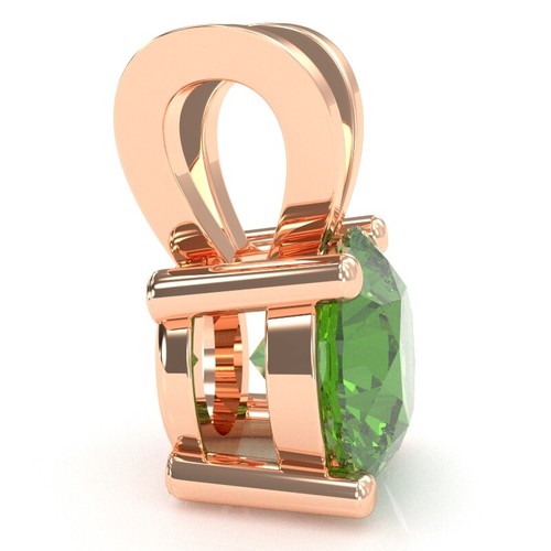 Peridot Solitaire Pendant In 14k Solid Gold - Picture 17 of 20
