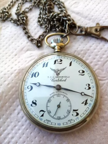 Cortebert 616 Rolex/Panerai Movement Pocket Watch Swiss Made - Turkish Railways