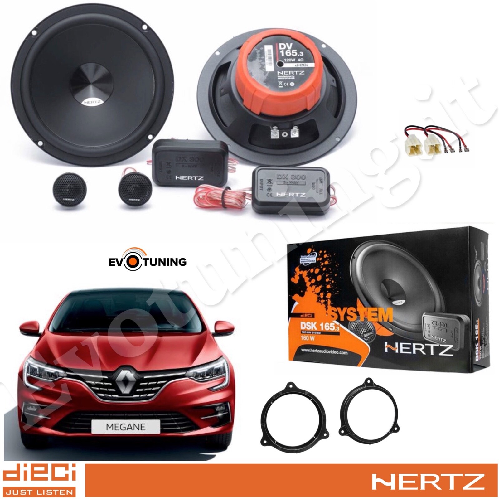 Kit Casse Altoparlanti Hertz Dsk 165.3 Anteriori per Renault Megane IV dal 2016>