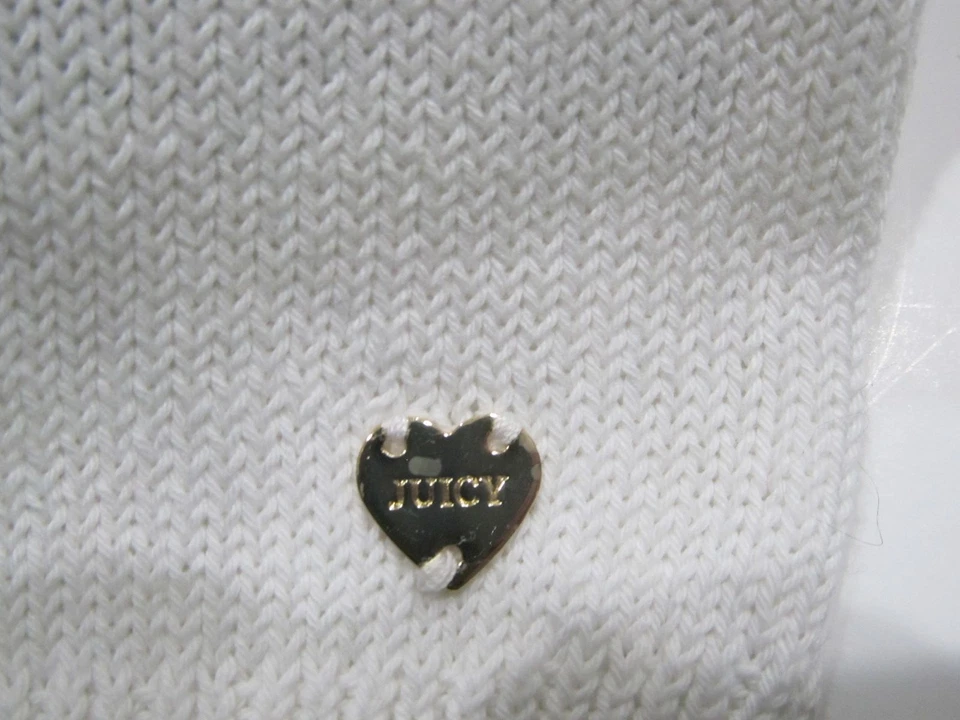 Nuevo con etiqueta Niñas Juicy Couture Blanco Palmera Manga Corta Cuello Redondo Suéter 4 Foto 4 de 4