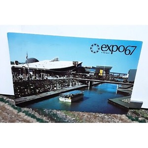 Expo67 1967 Montreal Canada Lincoln Four Cent Stamp vintage 60s italy Postcard