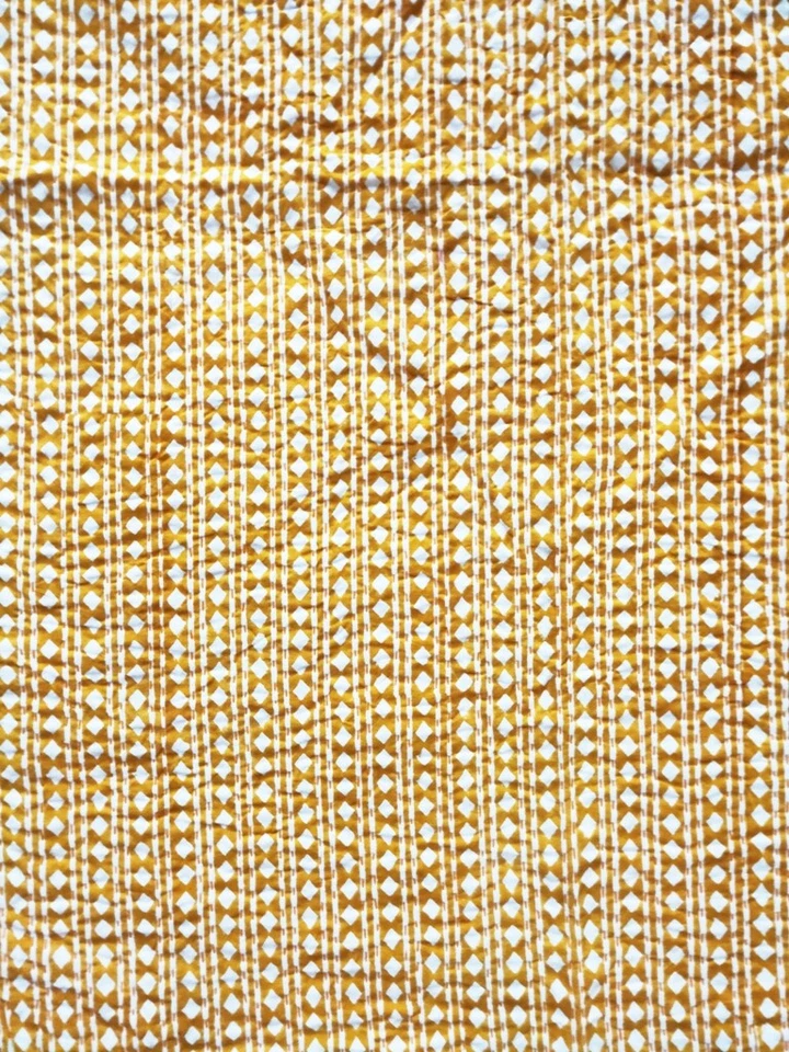 Indian Cotton Floral Art King Size Kantha Quilt Blanket Bedspread Handmade Throw - Image 4 of 4