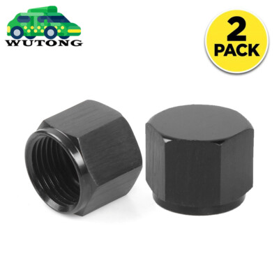 Racing 4AN 6AN 8AN 10AN Female Flare Cap Block off Fitting Plug Black 2 Pcs