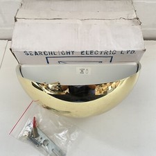 POLSIHED BRASS HALF MOON WALL LIGHT CIRCLE BOWL SEARCHLIGHT HALF BOWL