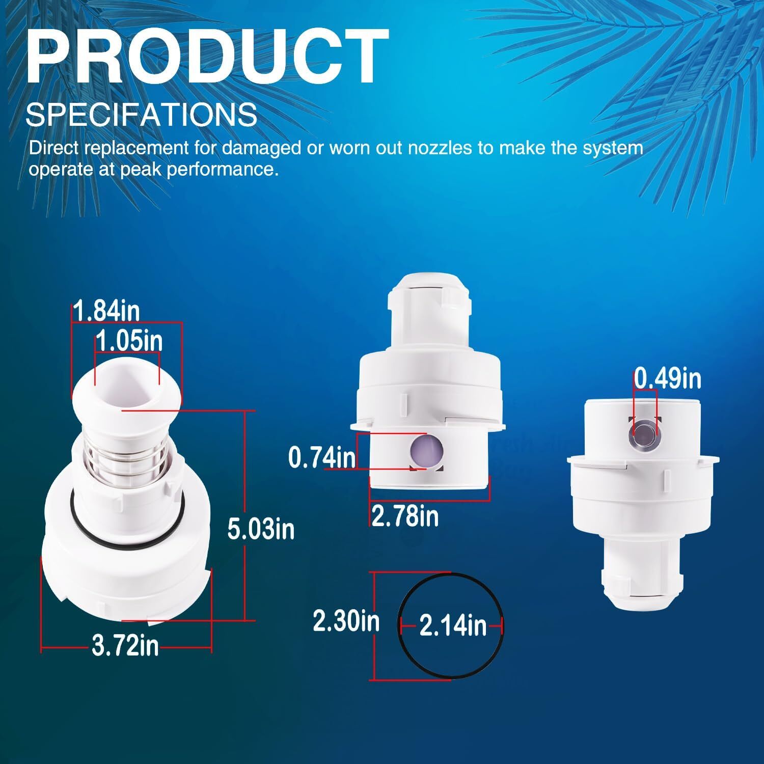 PCC2000 Rotating Pop Up Head Nozzle for Paramount in-Floor Cleaning System White