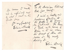 Edwin Arnold Twice-Signed Letter 1901 / Autographed British Poet