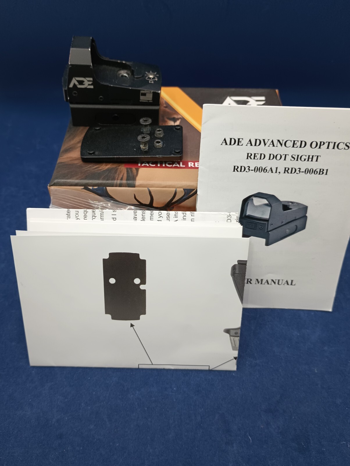 ADE Green Dot Sight For Handguns - RD3-006B With Motion Activation & Picatinny Base