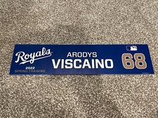 KANSAS CITY ROYALS GAME USED ? TEAM ISSUED BASEBALL NAMEPLATE ST ARODYS VISCAINO