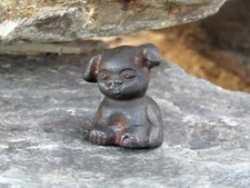 Tiny Wee Small Miniature Rustic 1 1/2" Tall Cast Iron "Griswold Pup" Paperweight