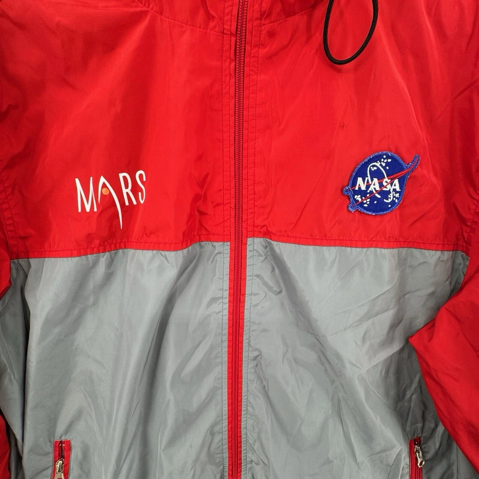 Bravo Series Burks Bay NASA Cortavientos Para Hombres XL Marte Malla Forrada Chaqueta con Capucha Foto 3 de 4